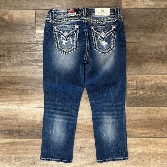 NWT Miss Me 27 Mid-Rise Easy Crop Medium Wash Jeans