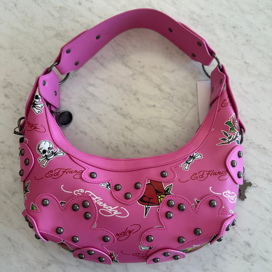 Ed Hardy Pink Shoulder Purse