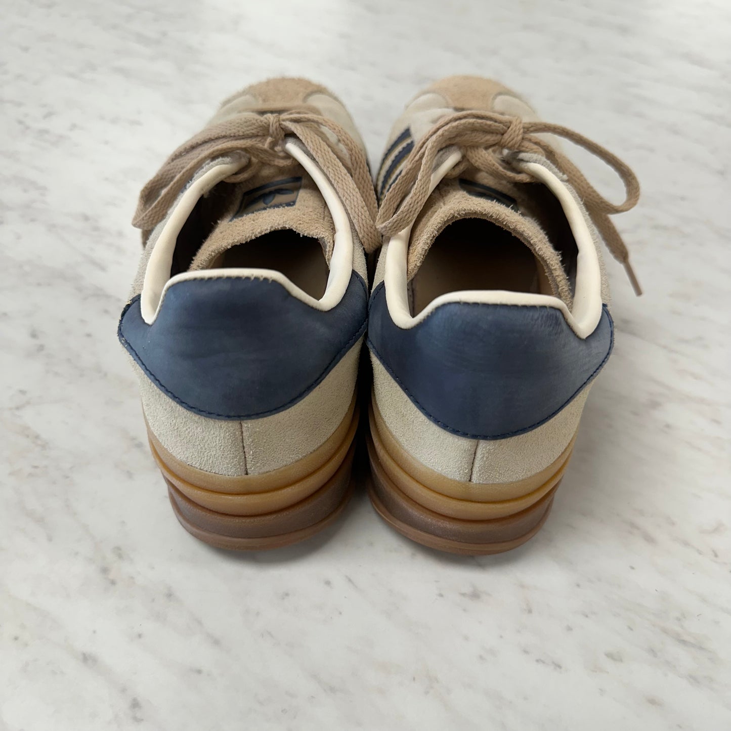 Adidas 8 Gazelle Blue/Sand Shoes