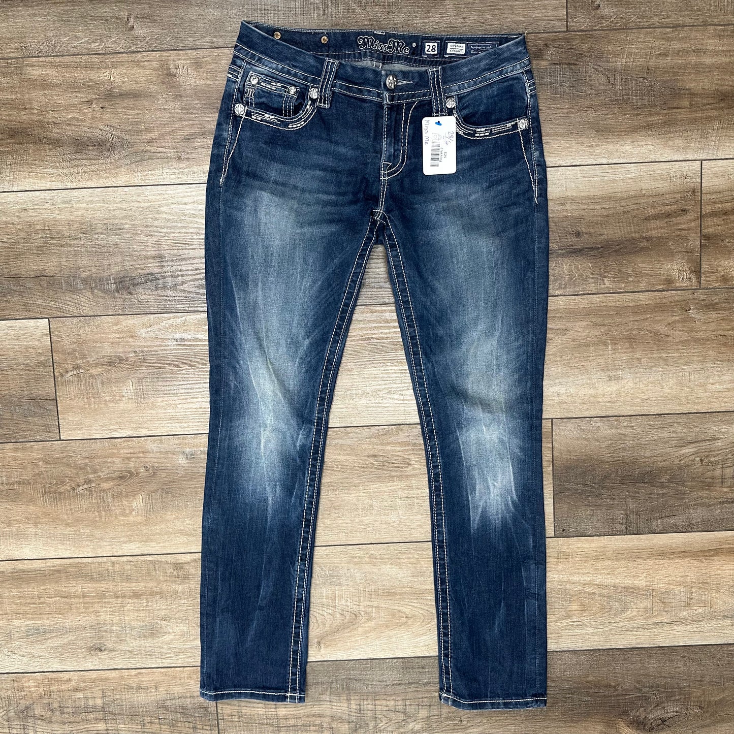 Miss Me 28 Signature Straight Medium Wash Jeans