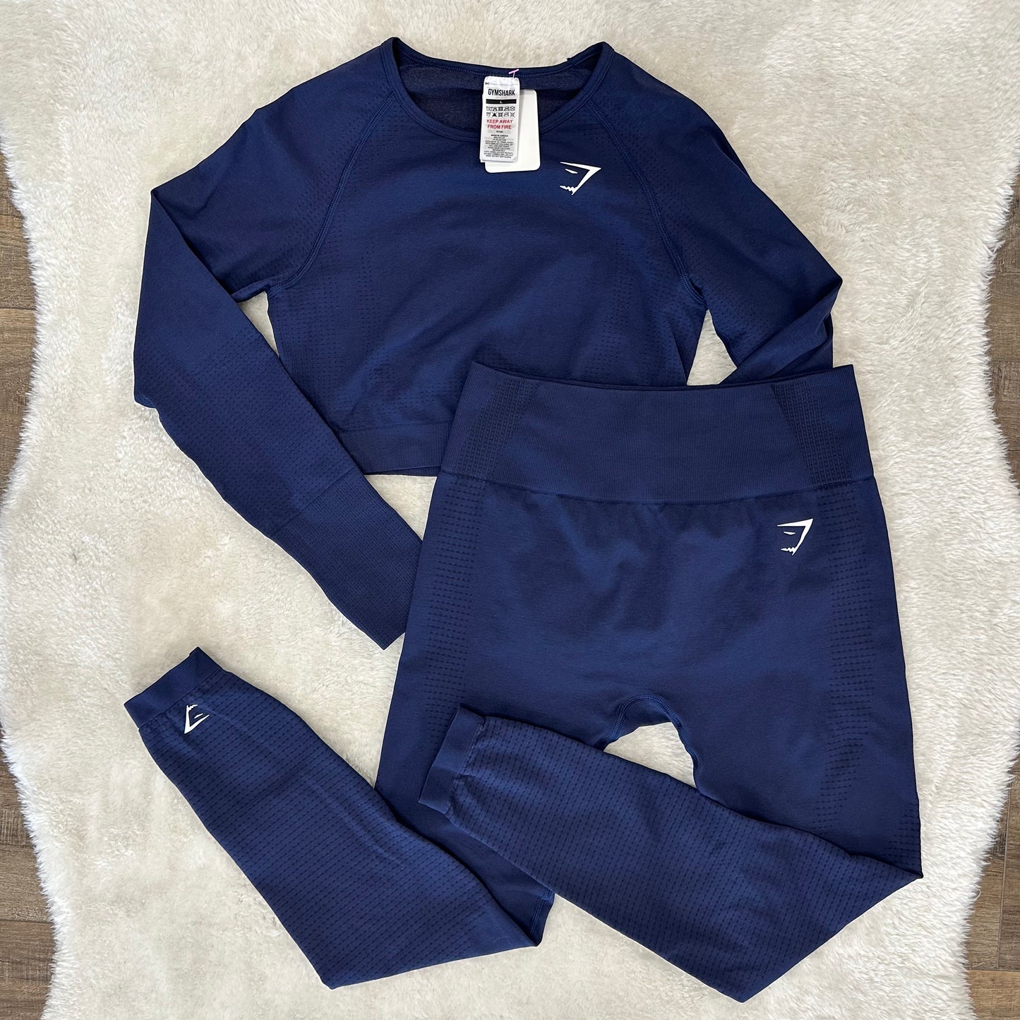 GymShark L Navy Blue Active Set