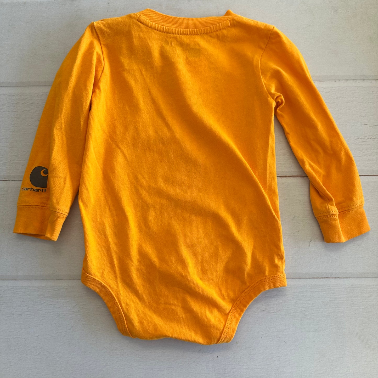 Boys Carhartt 24m Orange Long Sleeve Onesie