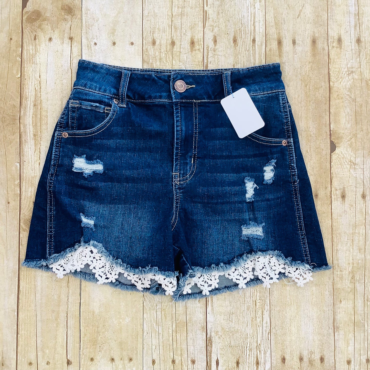 M jeans size 2 high rise lace trim shorts