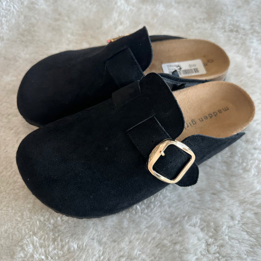 Madden Girl 7 Black Suede Clogs
