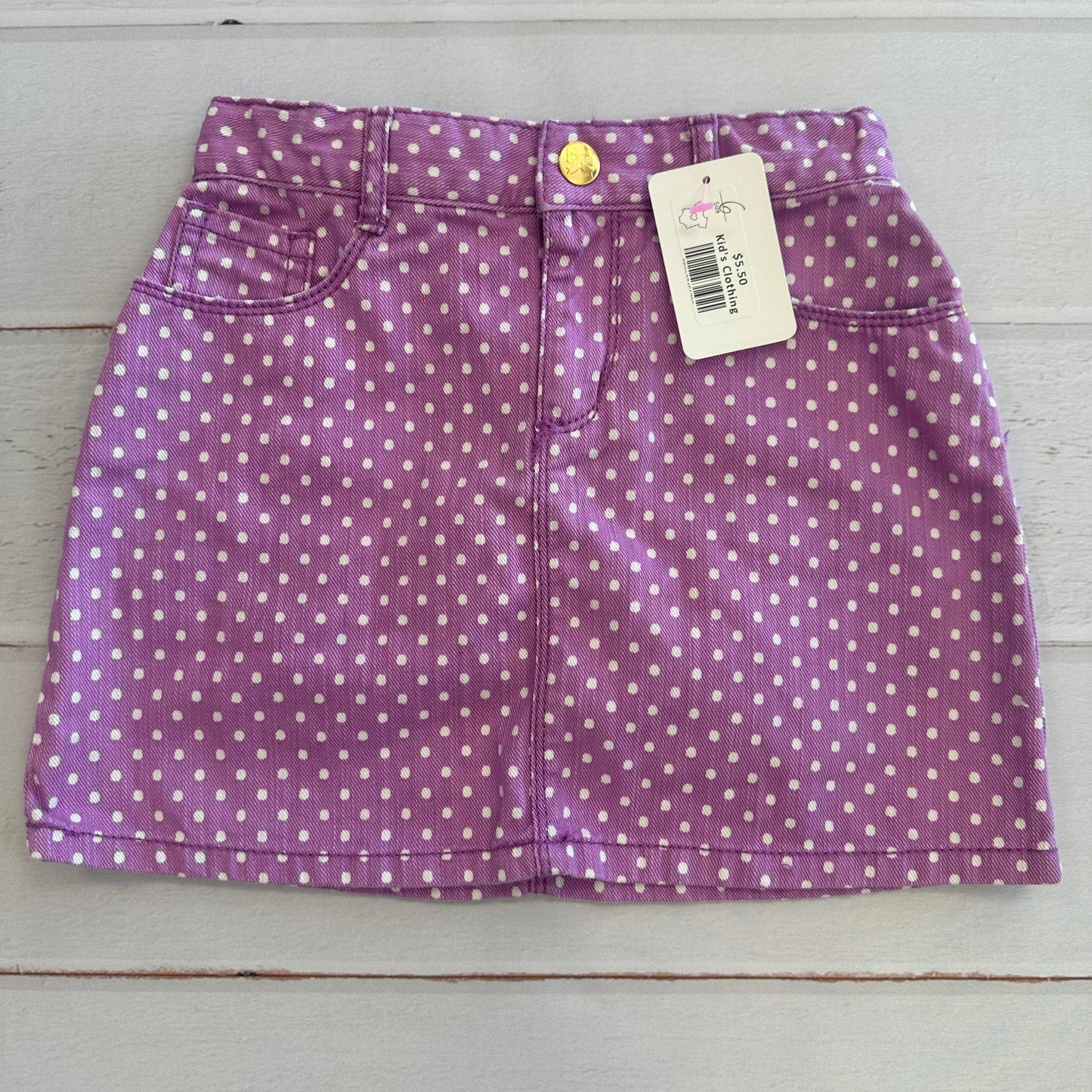 Girls Gymboree 6 Lilac Polka Dot Jean Skirt