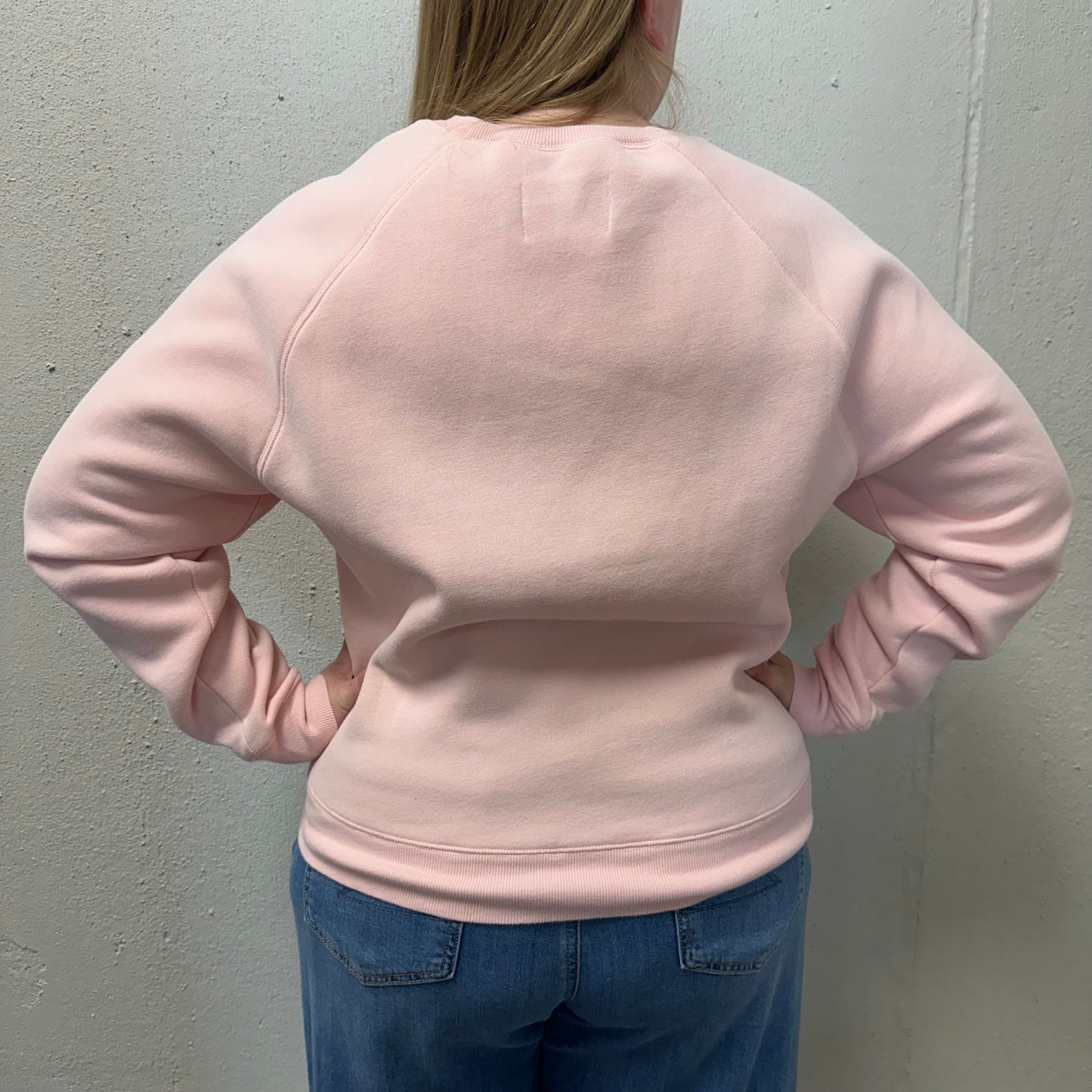 UGG L Pink/White Logo Madeline Fleece Lined Sweatshirt