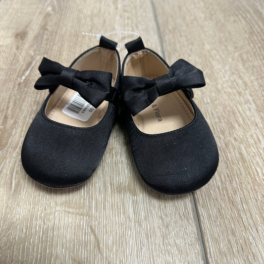 Toddler Felix & Flora 3 Black Bow Shoes