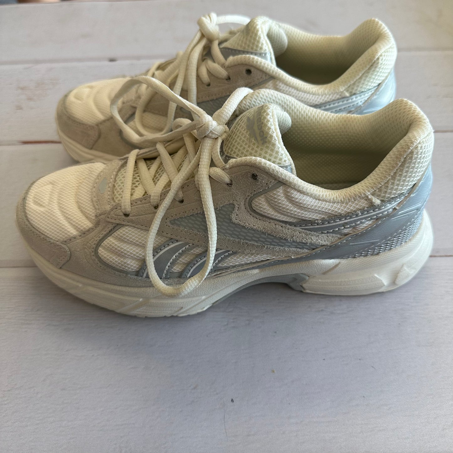 Reebok 7 Silver/Cream Lunex Sneakers