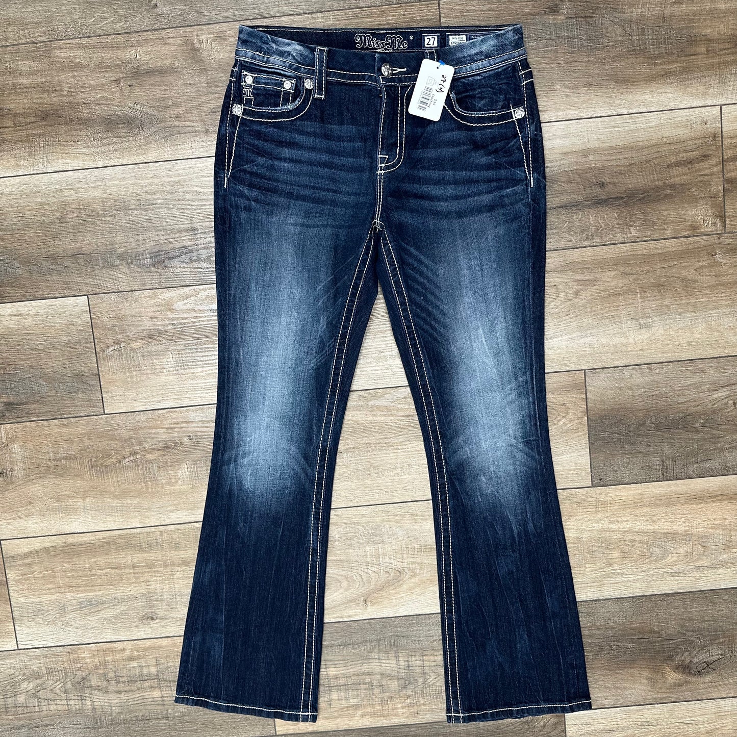 Miss Me 27 Mid-Rise East Boot Dark Wash Jeans