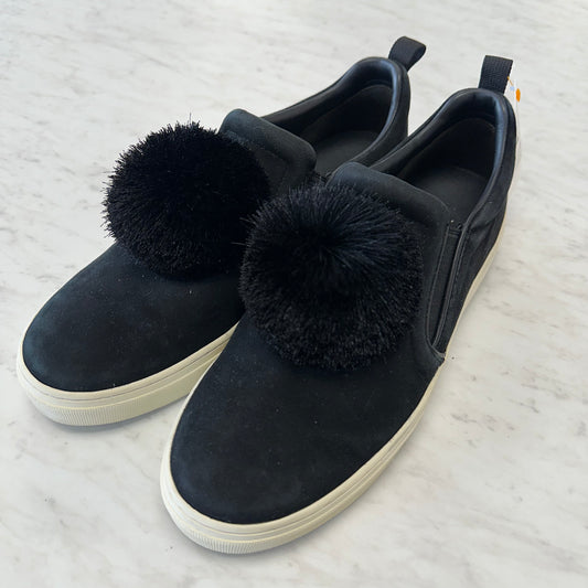 Tory Burch 10 Black Pom Pom Slip Ons