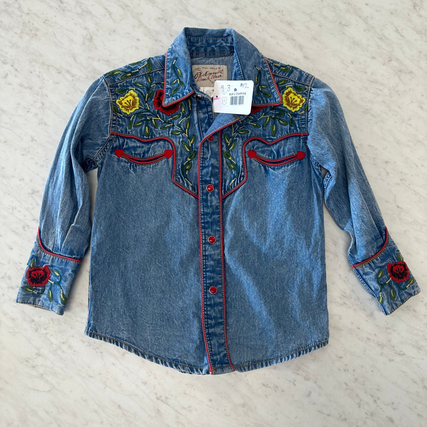 Girls Rockmount Ranch Wear S Western Buttoned Down Top