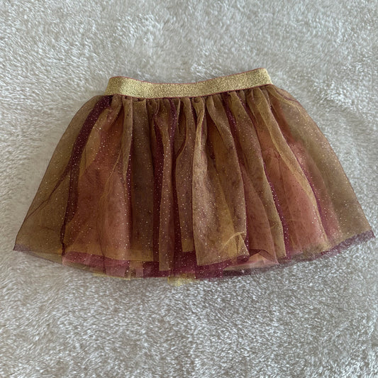 Kids Btween 3T Gold/Maroon Sparkly Skirt