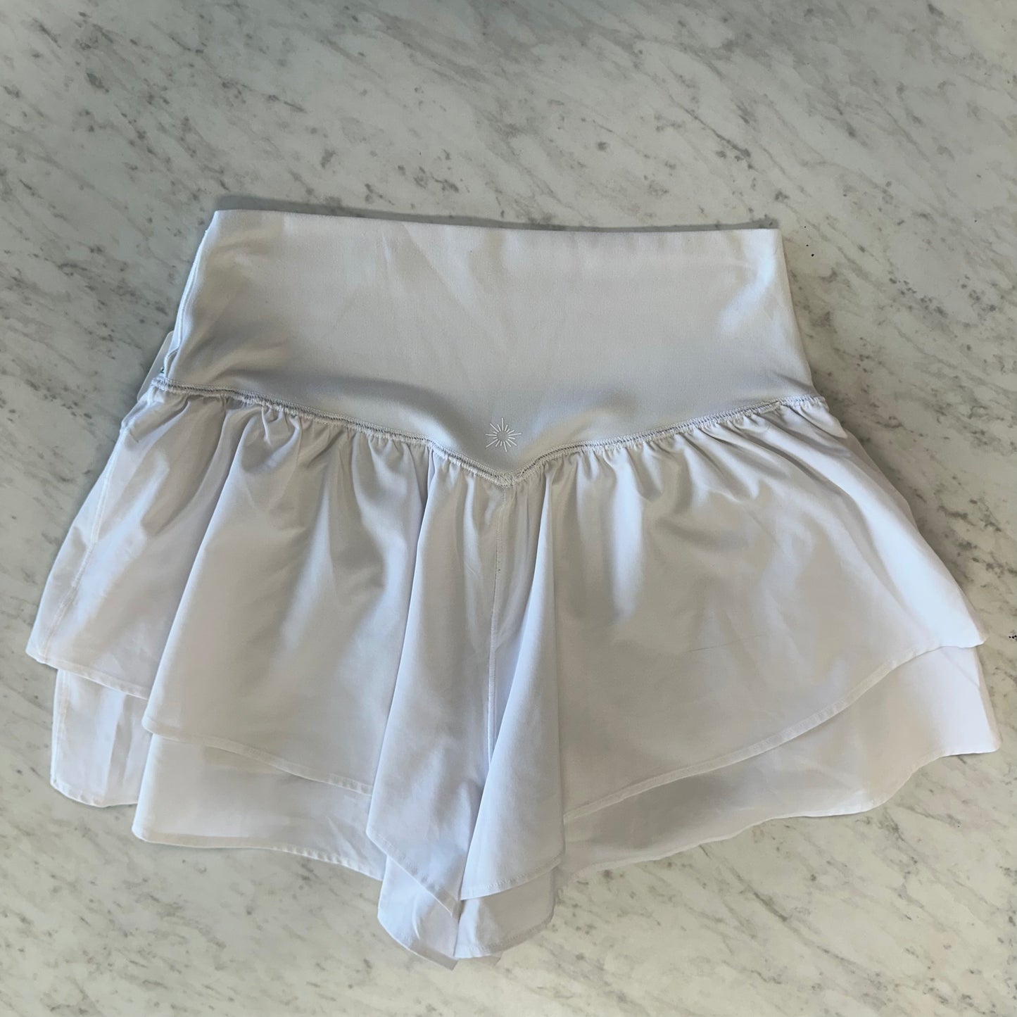 Aerie M White Me Ruffle Flirty Short
