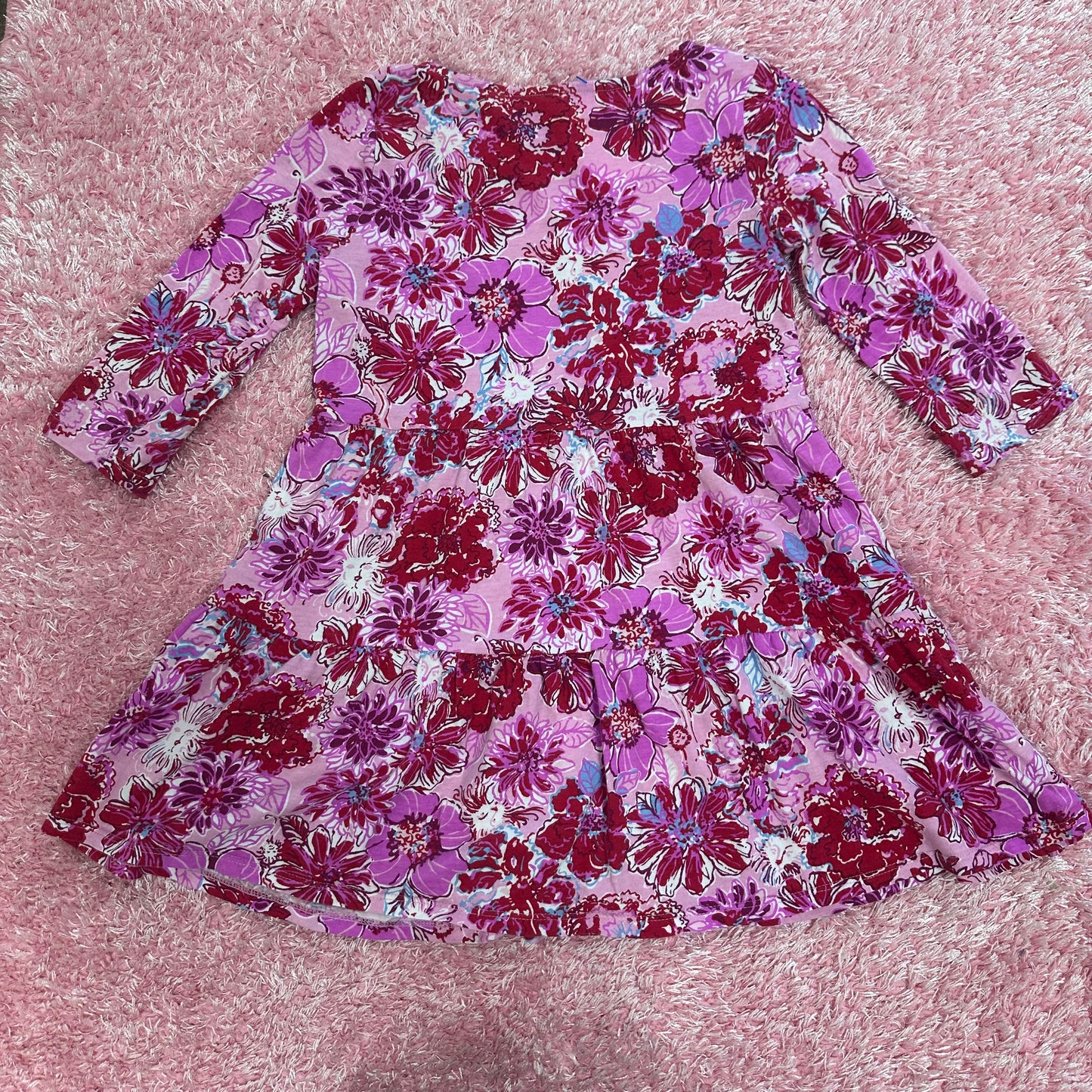 Girls Lily Pultizer M(6/7) Purple/Red/Pink Long Sleeve Dress