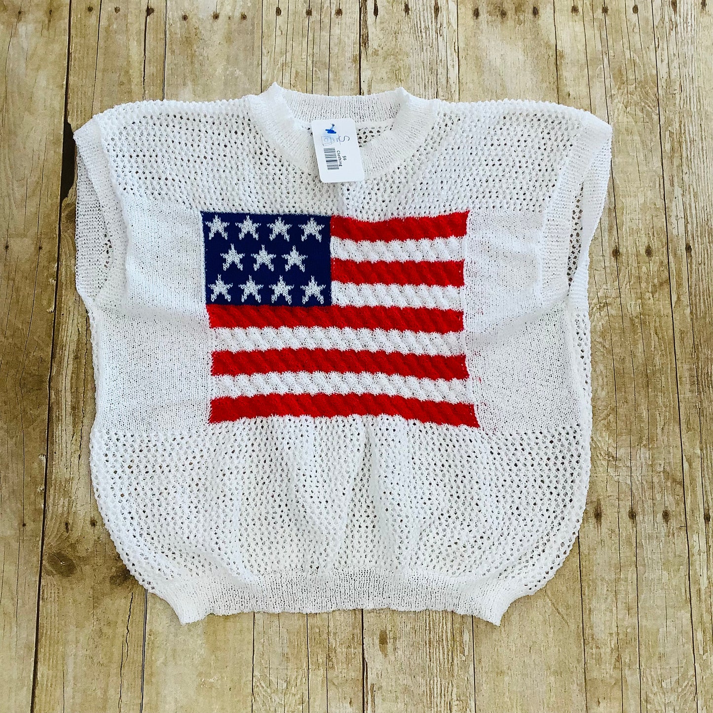 American flag S/M sheer sweater