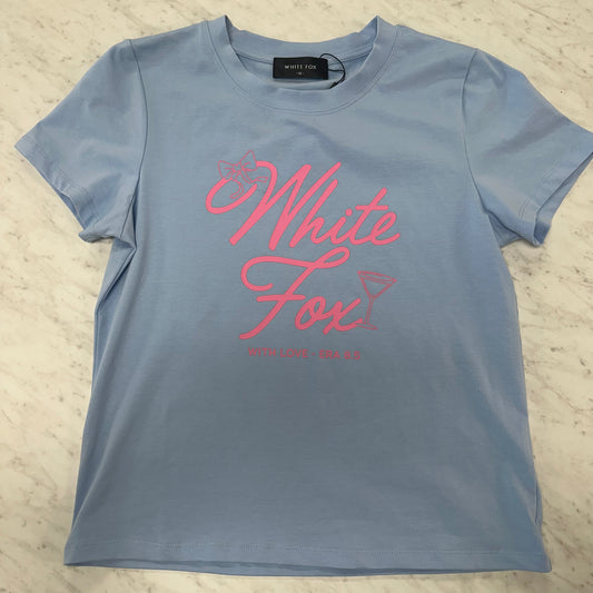 NWT White Fox M Baby Blue Relaxed Baby Tee
