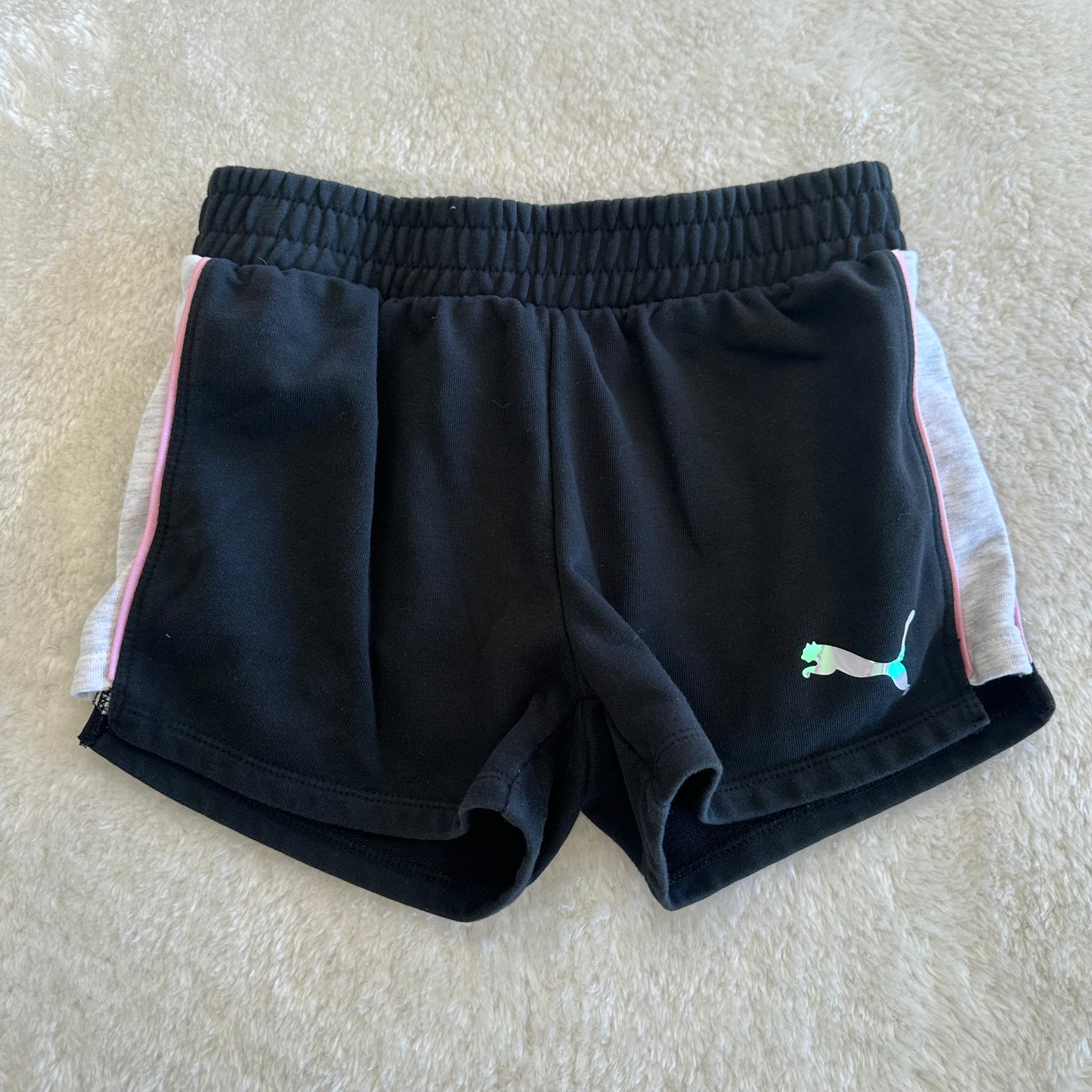Kids Puma 8-10 Black/Grey/Pink Shorts