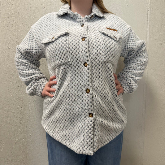 Simply Southern XL Frost Grey Soft Buttoned Shacket