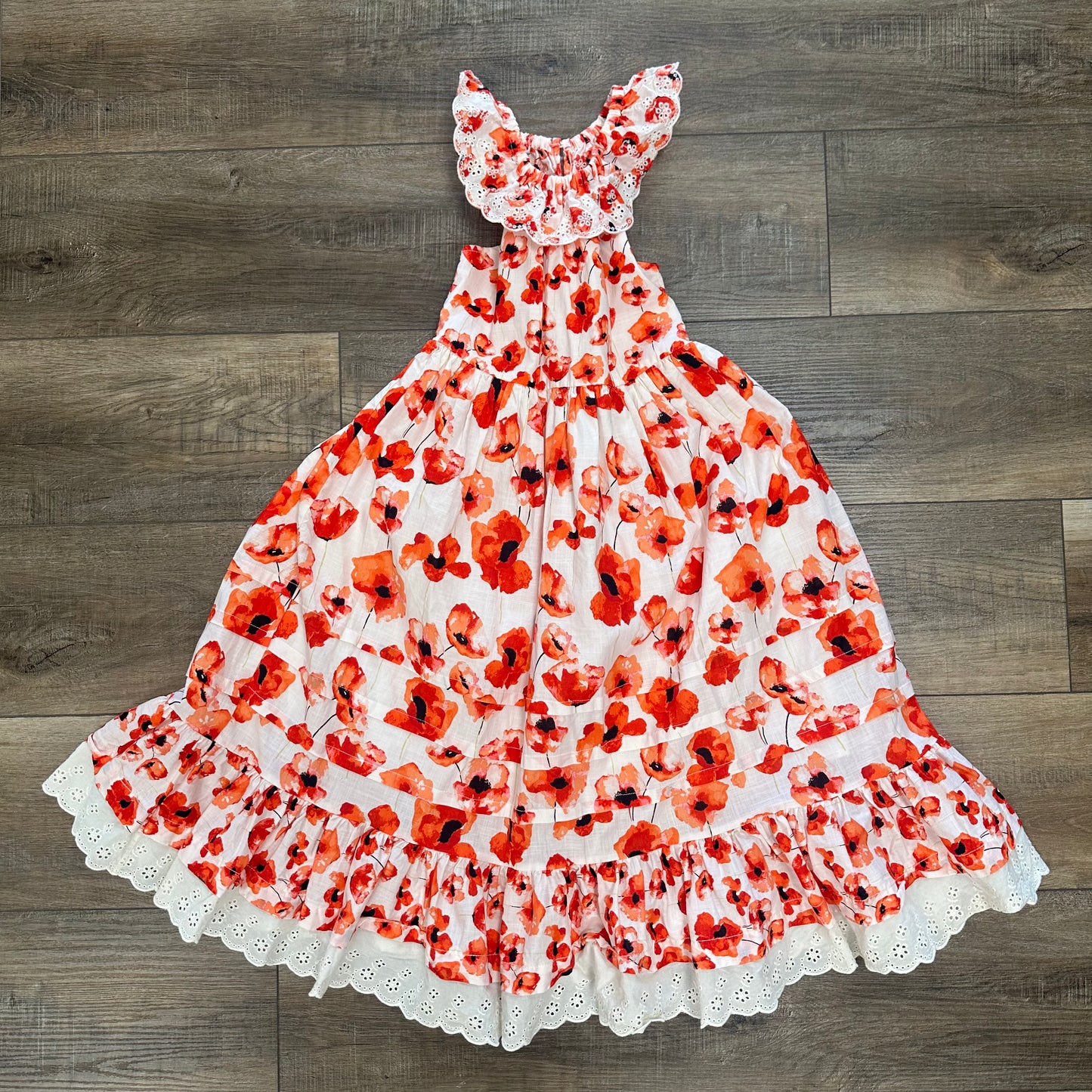 Girls Matilda Jane 6 Red/Orange FloralDress