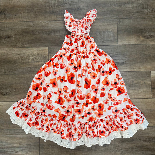 Girls Matilda Jane 6 Red/Orange FloralDress