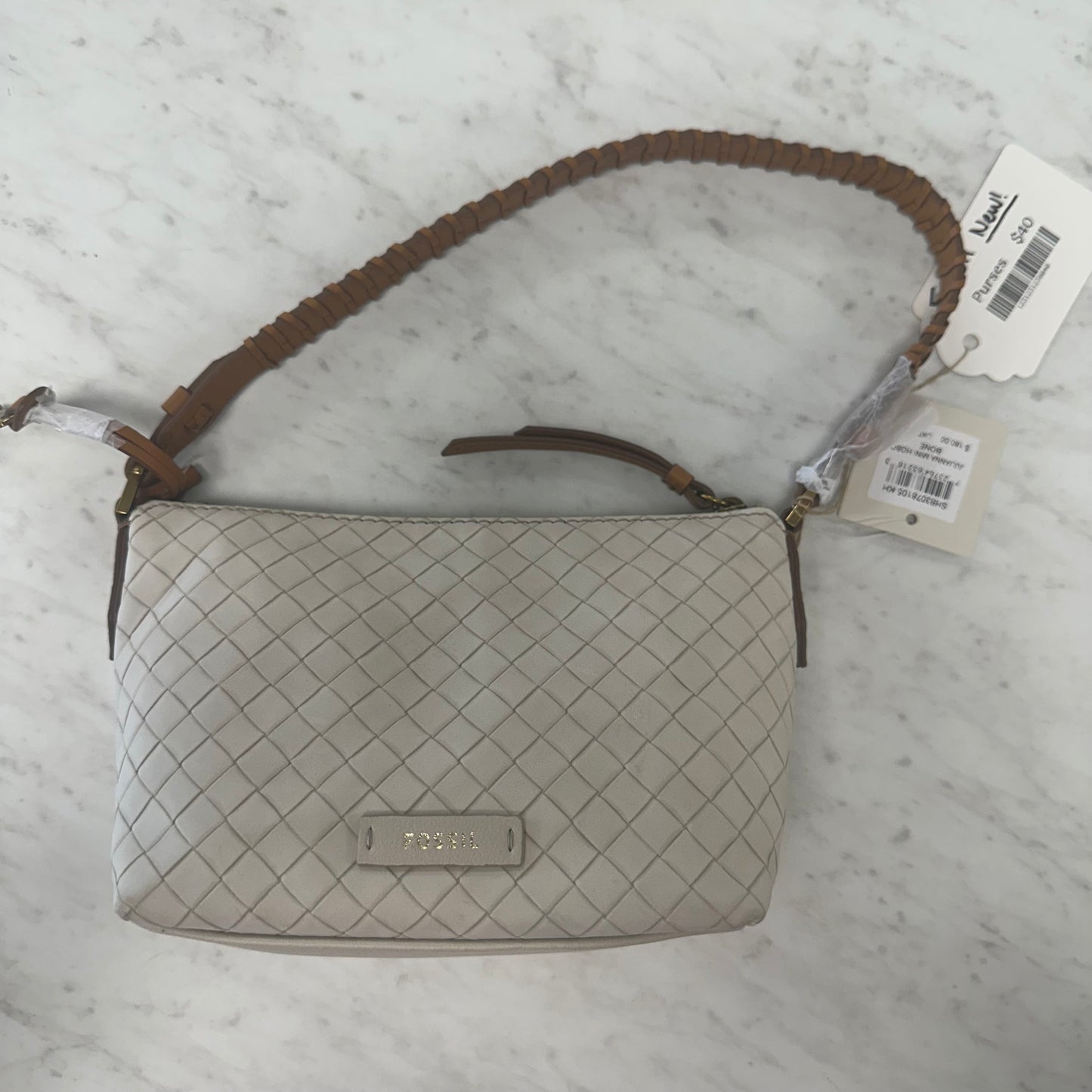 NWT Fossil Jillianna Mini Hobo Bone Purse