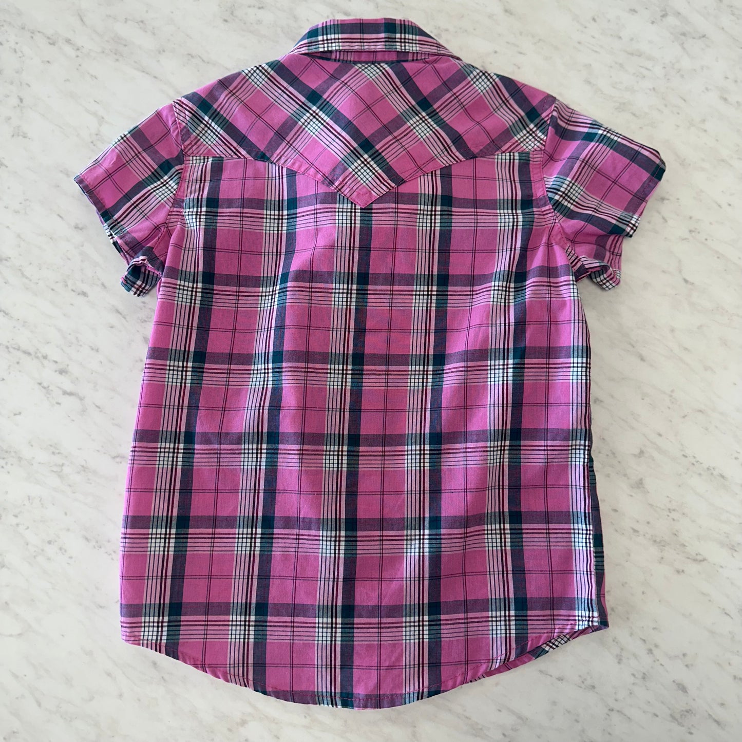 Girls Wrangler S Pink Plaid Buttoned Down Top