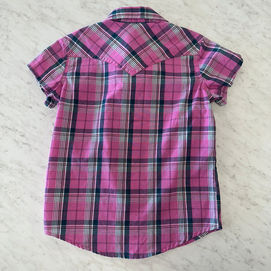 Girls Wrangler S Pink Plaid Buttoned Down Top