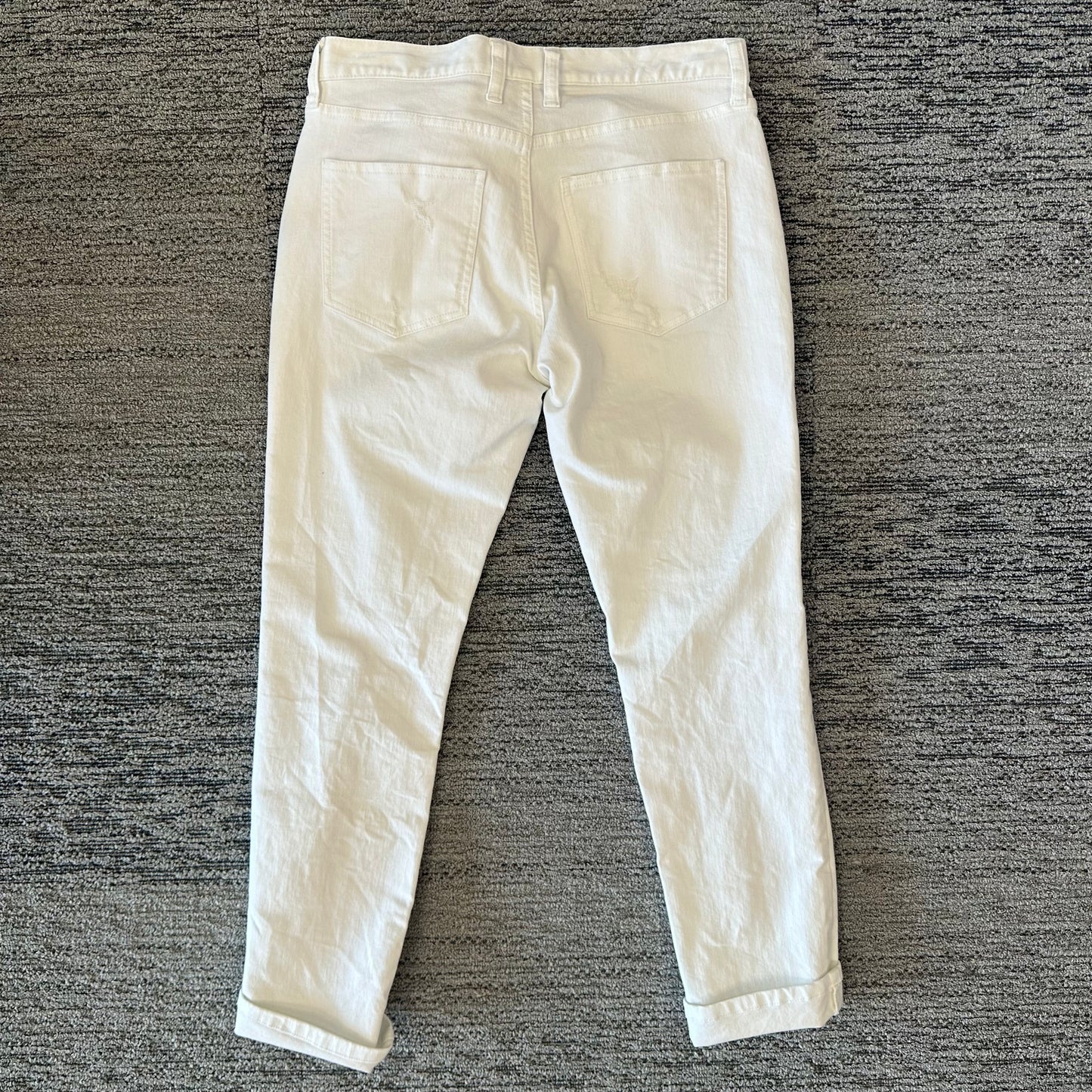 Banana Republic 4/27 White Boyfriend Jean Ripped Jeans