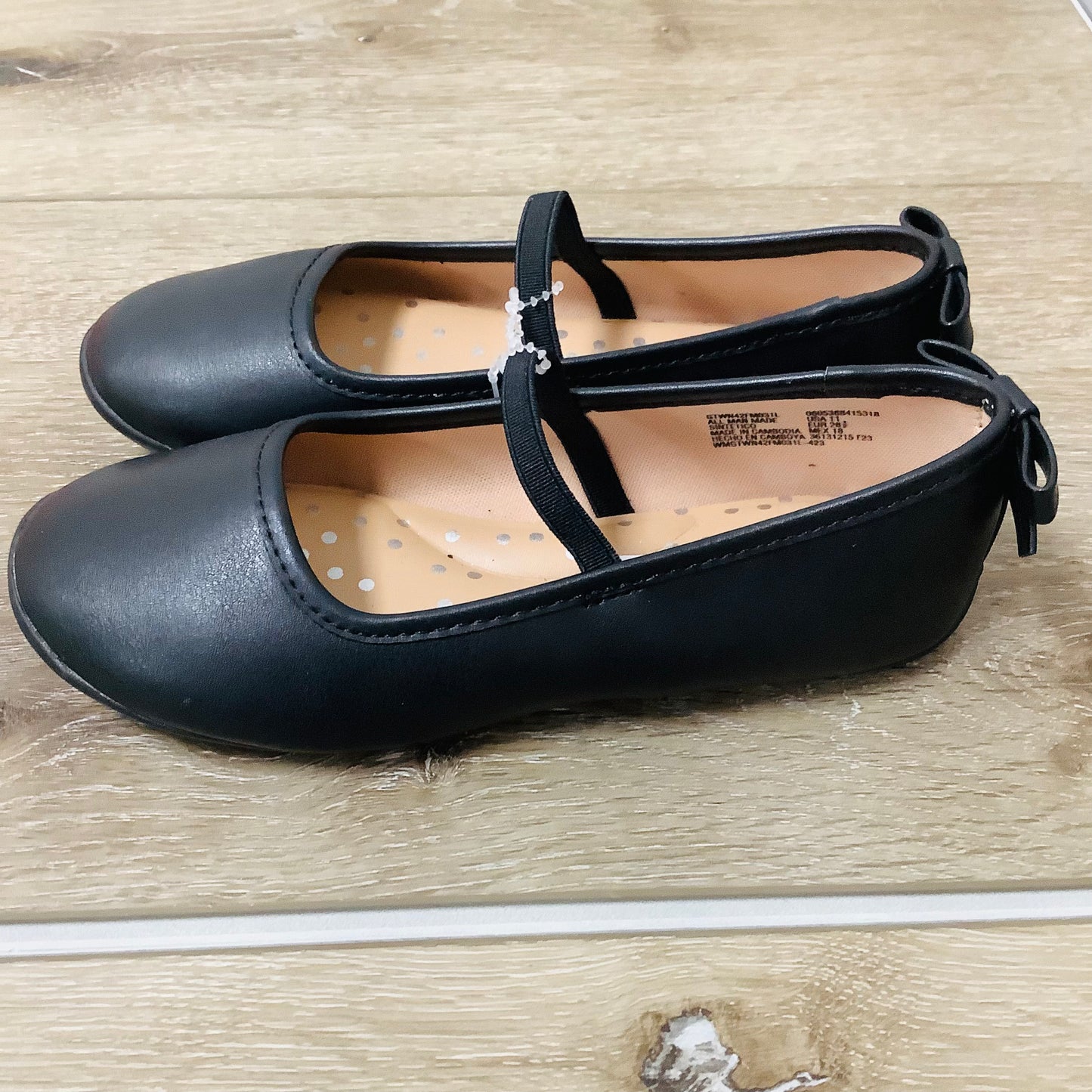 Kids Wonder Nation size 11 ballet flats black