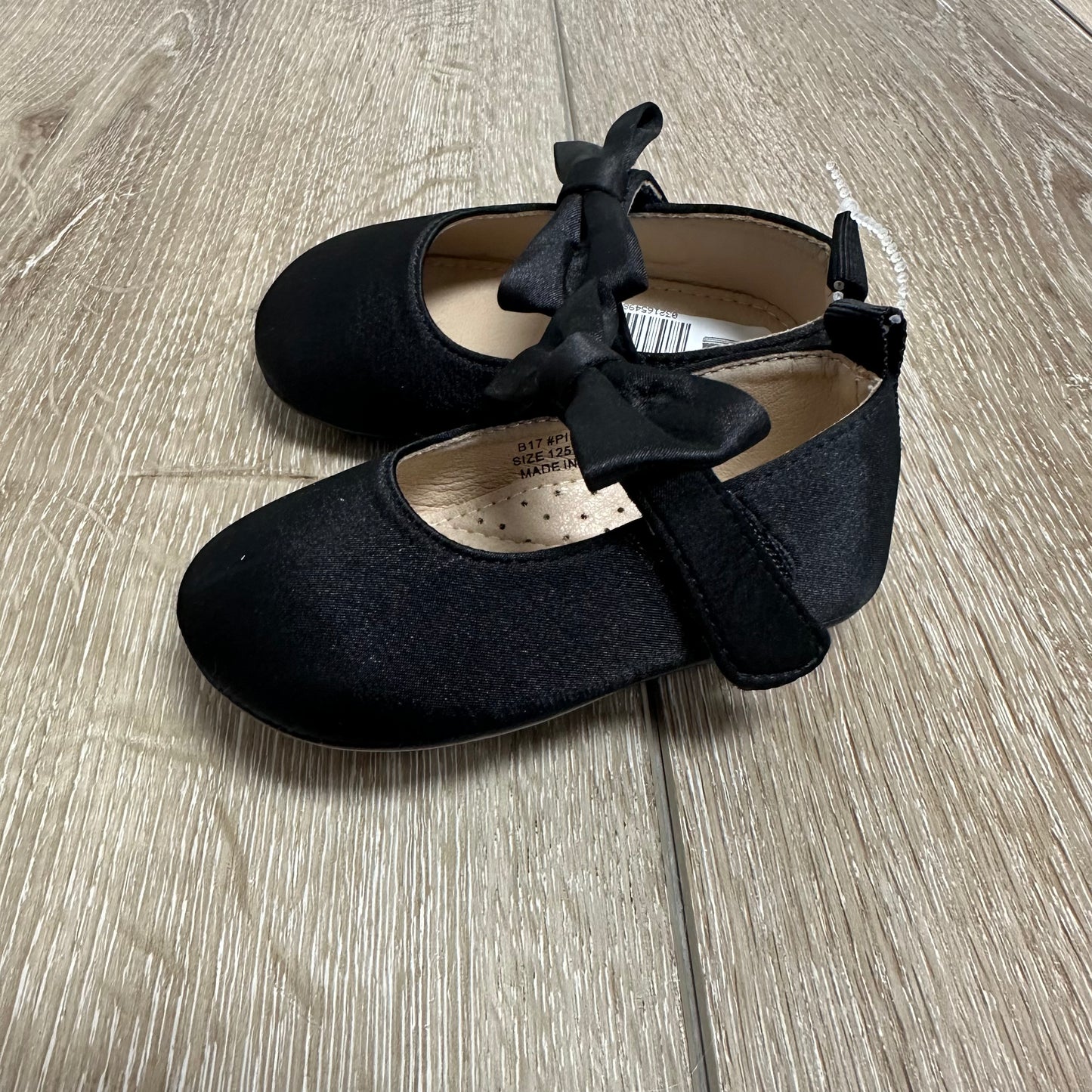 Toddler Felix & Flora 3 Black Bow Shoes