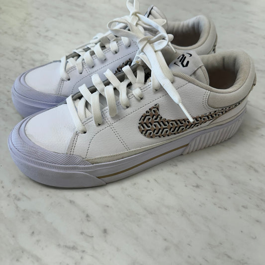 Nike 8.5 White Court Legacy Life Platform Casual Sneakers