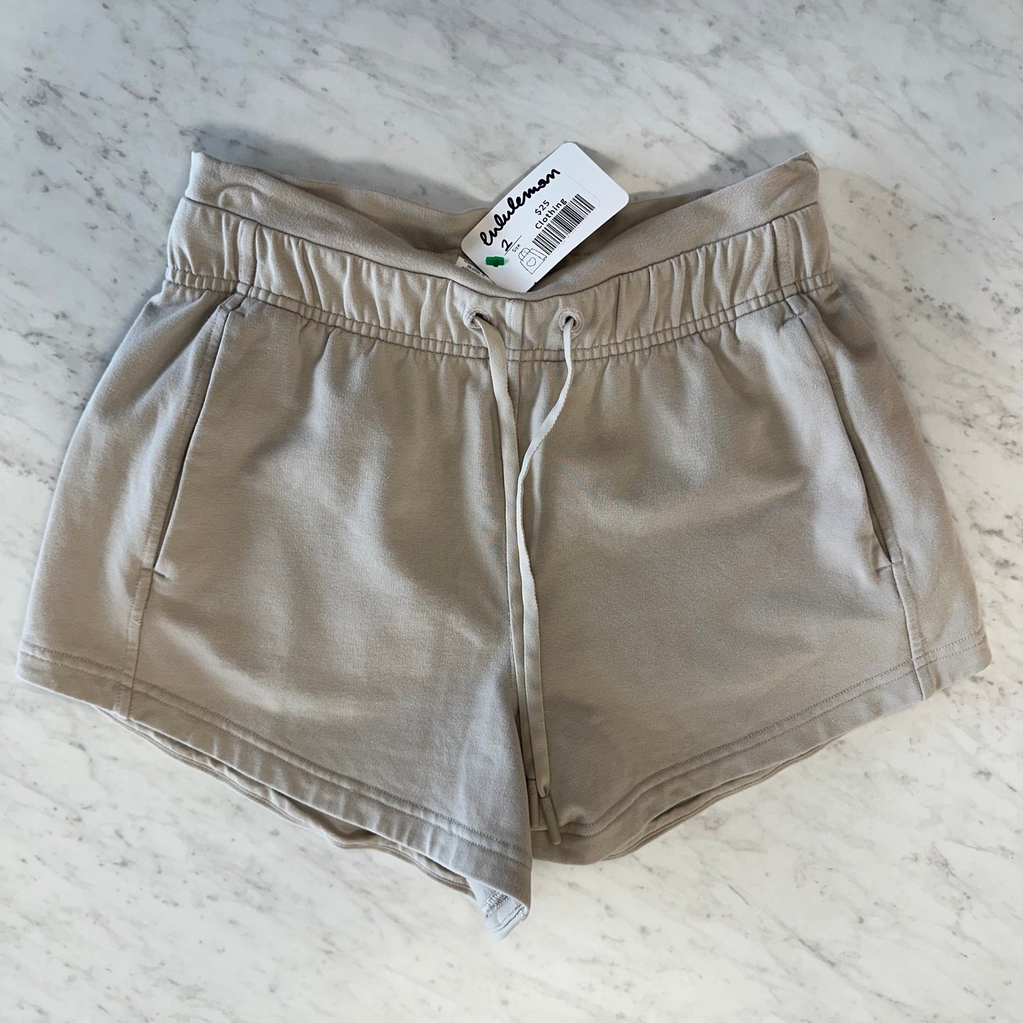 Lululemon 2 Khaki Inner Glow High-Rise Shorts