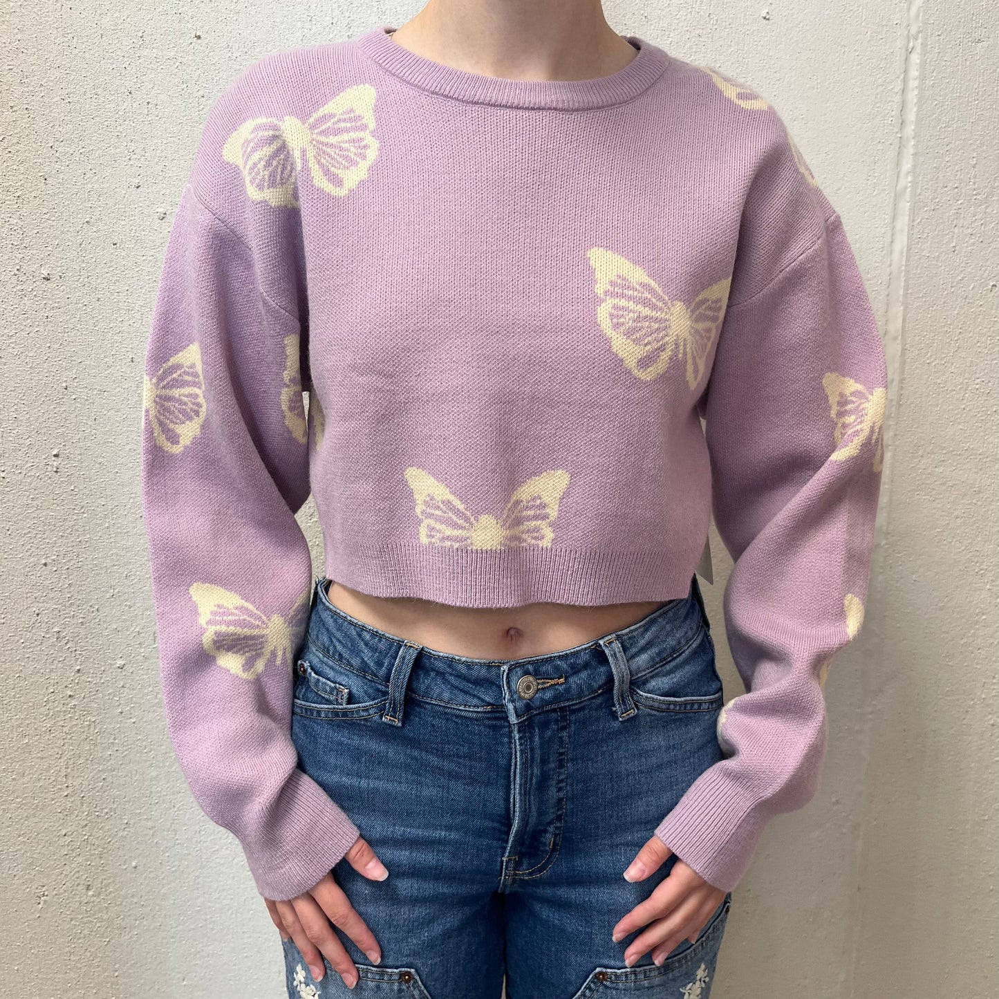 NWT Altar’d State S Purple Butterfly Top