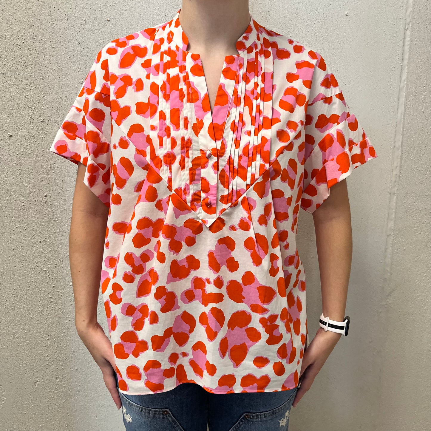 Diane Van Furstenberg M Cheetah Print Top