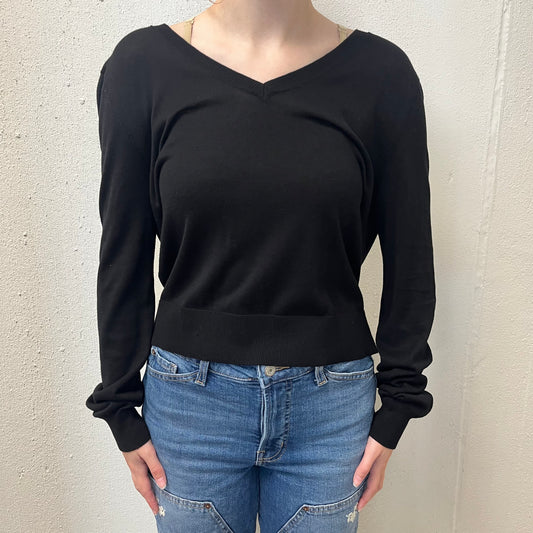 BCBG Maxavria M Black Opened Back Top