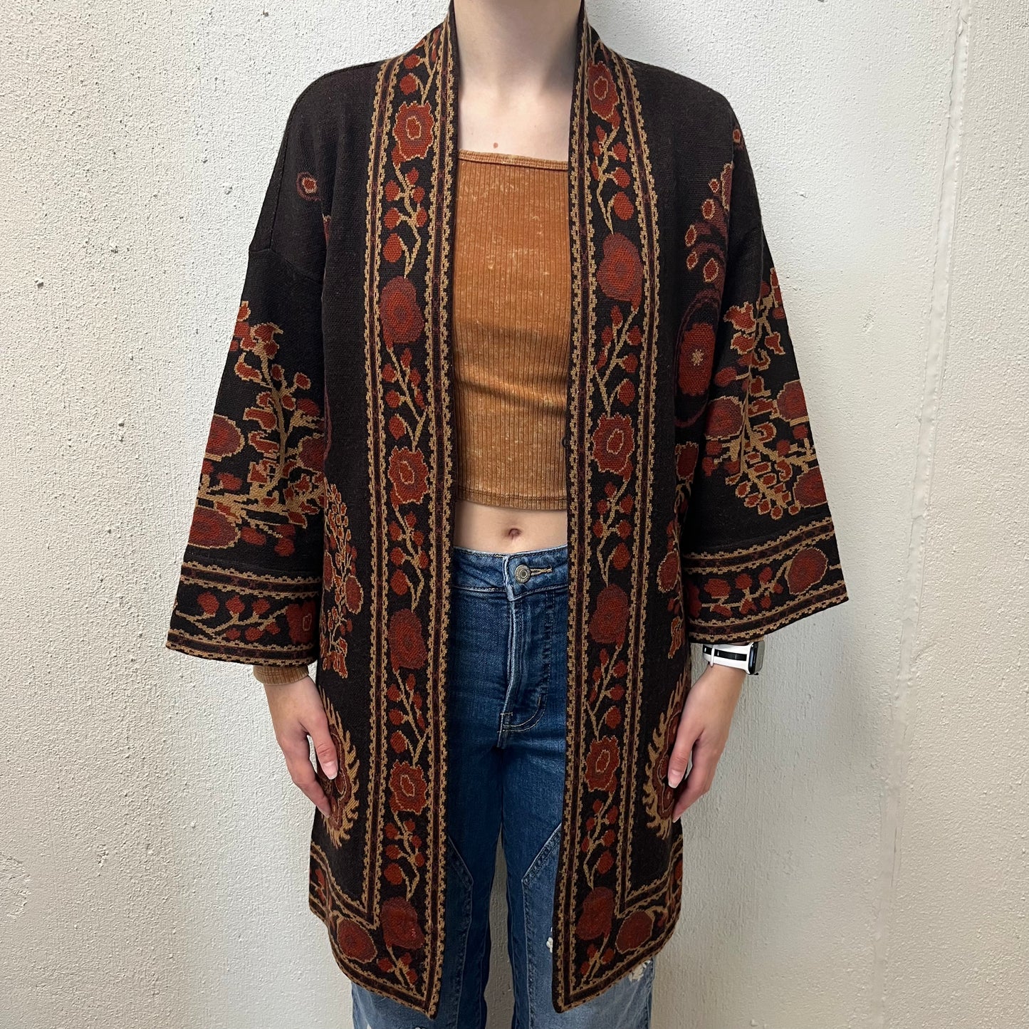 Soft Surroundings M Vitrine Jacquard Cardigan