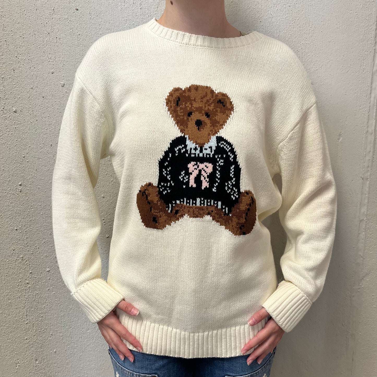 NWT Aeropostale S Cream Bear Sweater