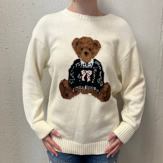 NWT Aeropostale S Cream Bear Sweater