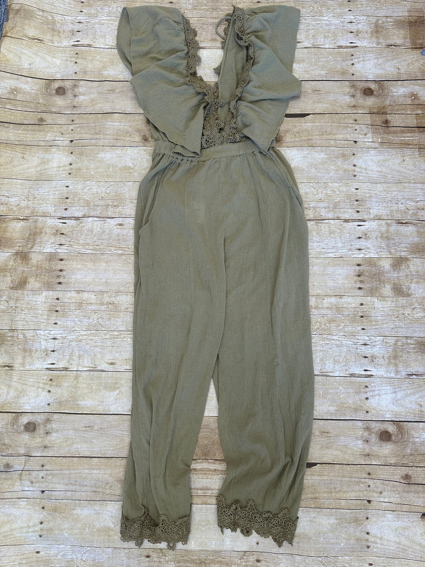 NWT Free People S Dusty Olives Bali Rolling Dunes Jumpsuit