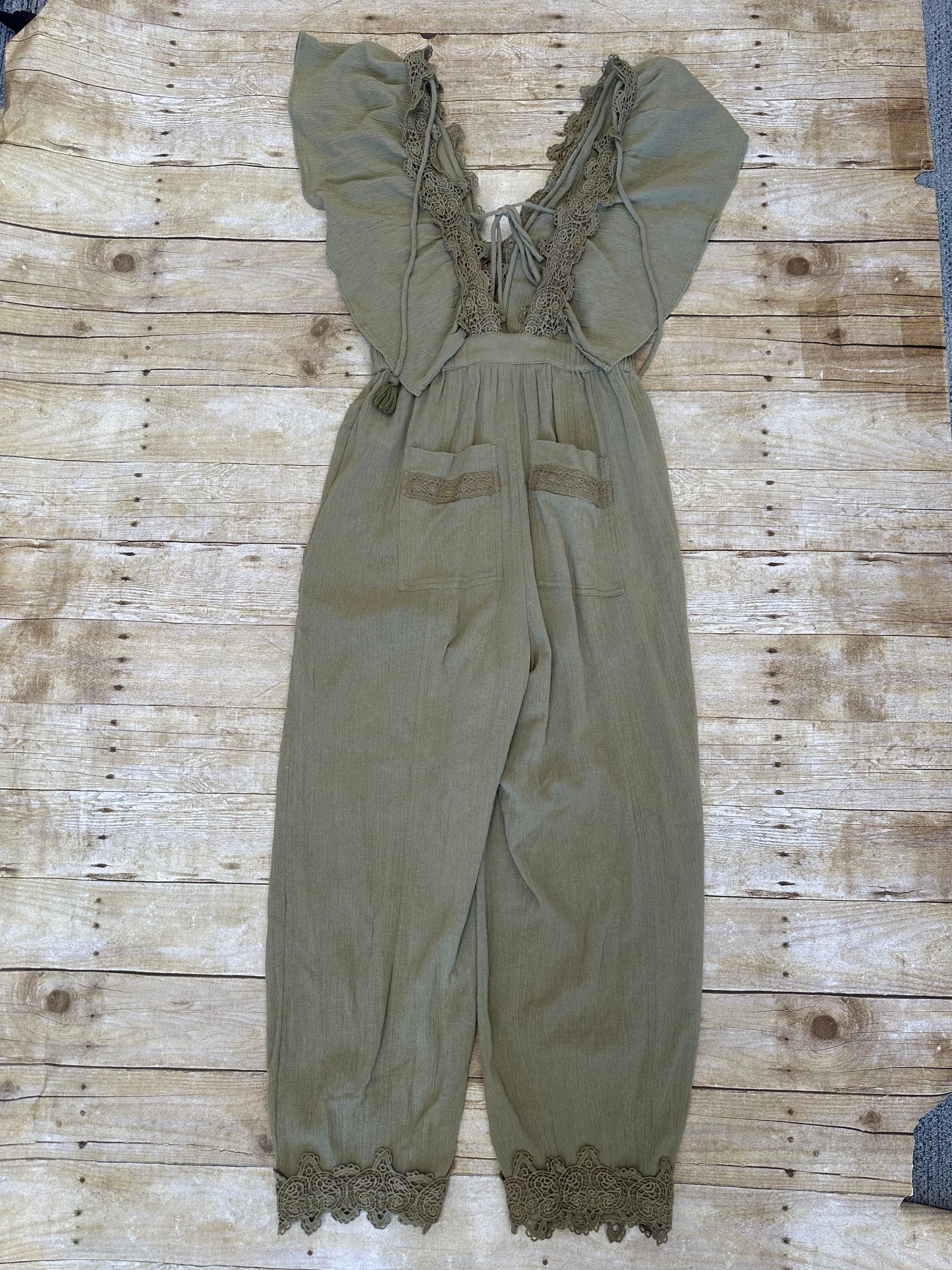 NWT Free People S Dusty Olives Bali Rolling Dunes Jumpsuit