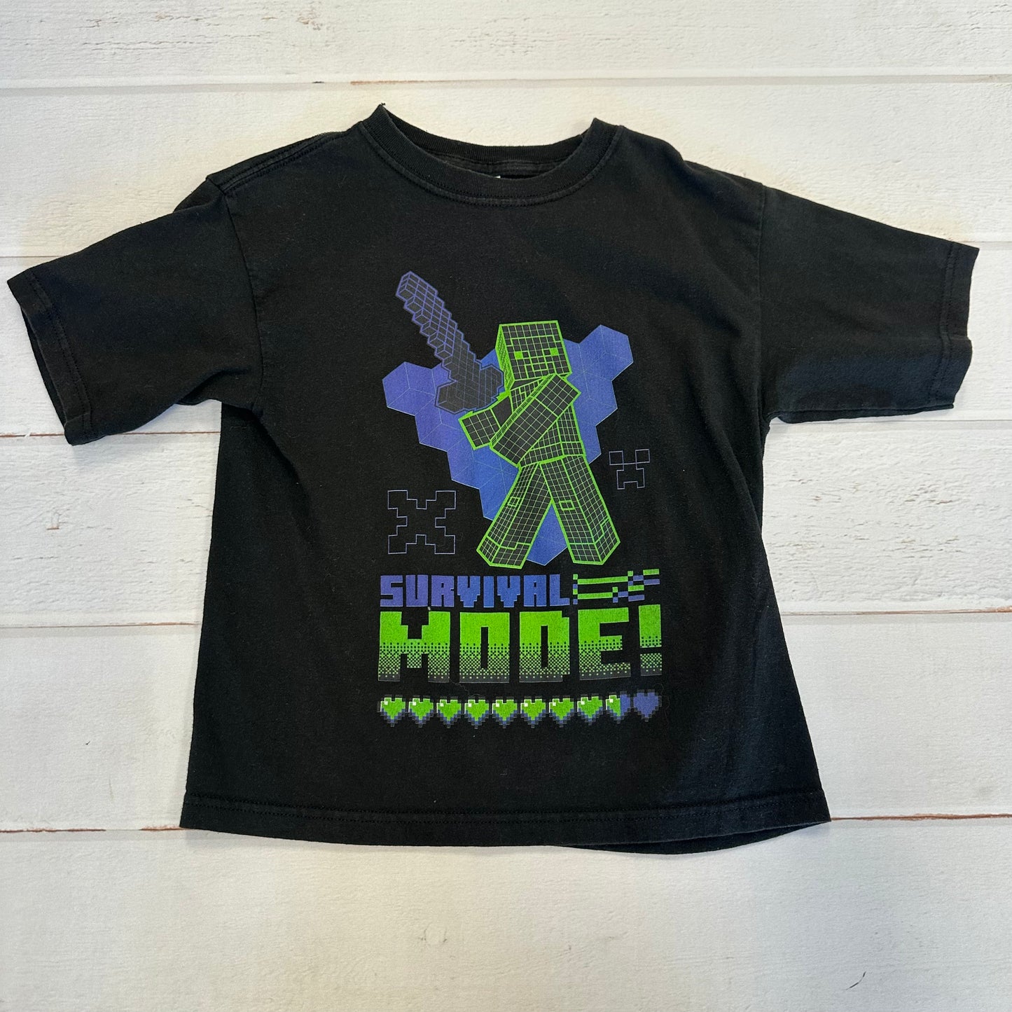 Boys 6 Black Minecraft Tee