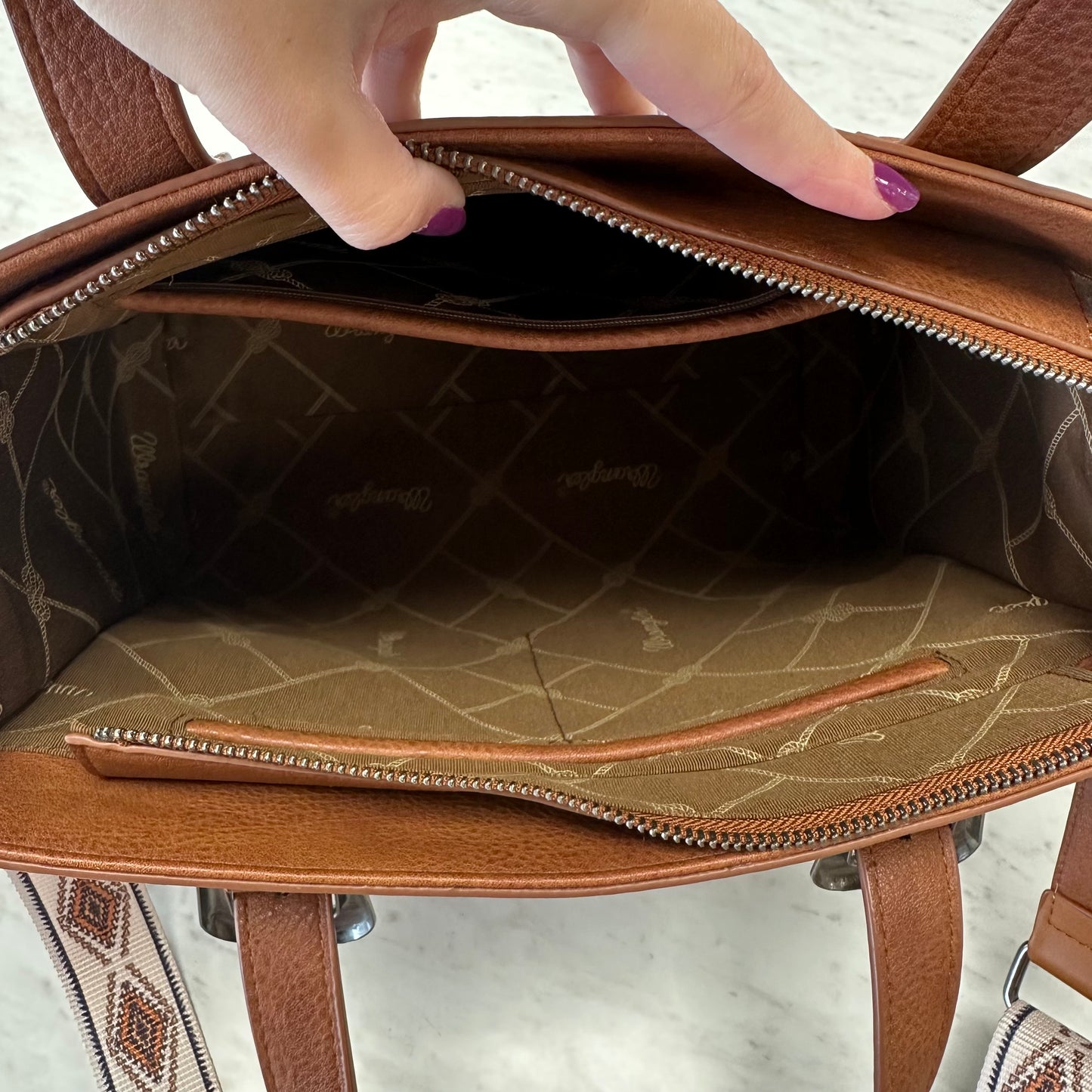 Wrangler Lucia Buckle Tan Tote Bag