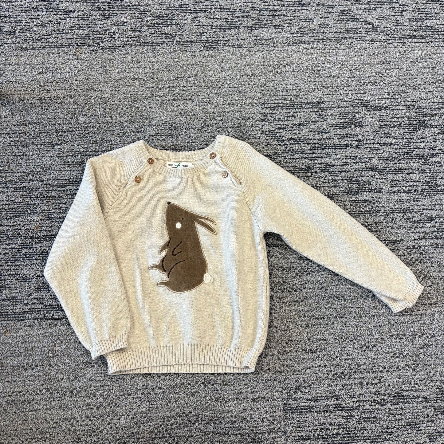 Fox and bunny boys size 3 sweater