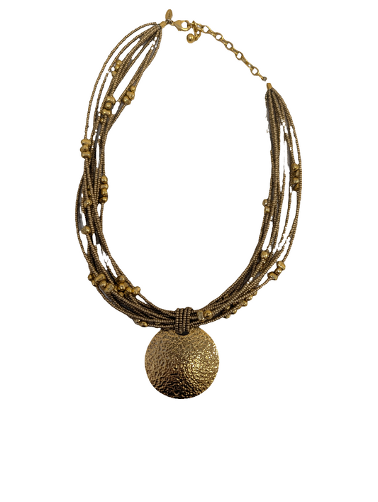 Joan Rivets Gold Pendant Necklace