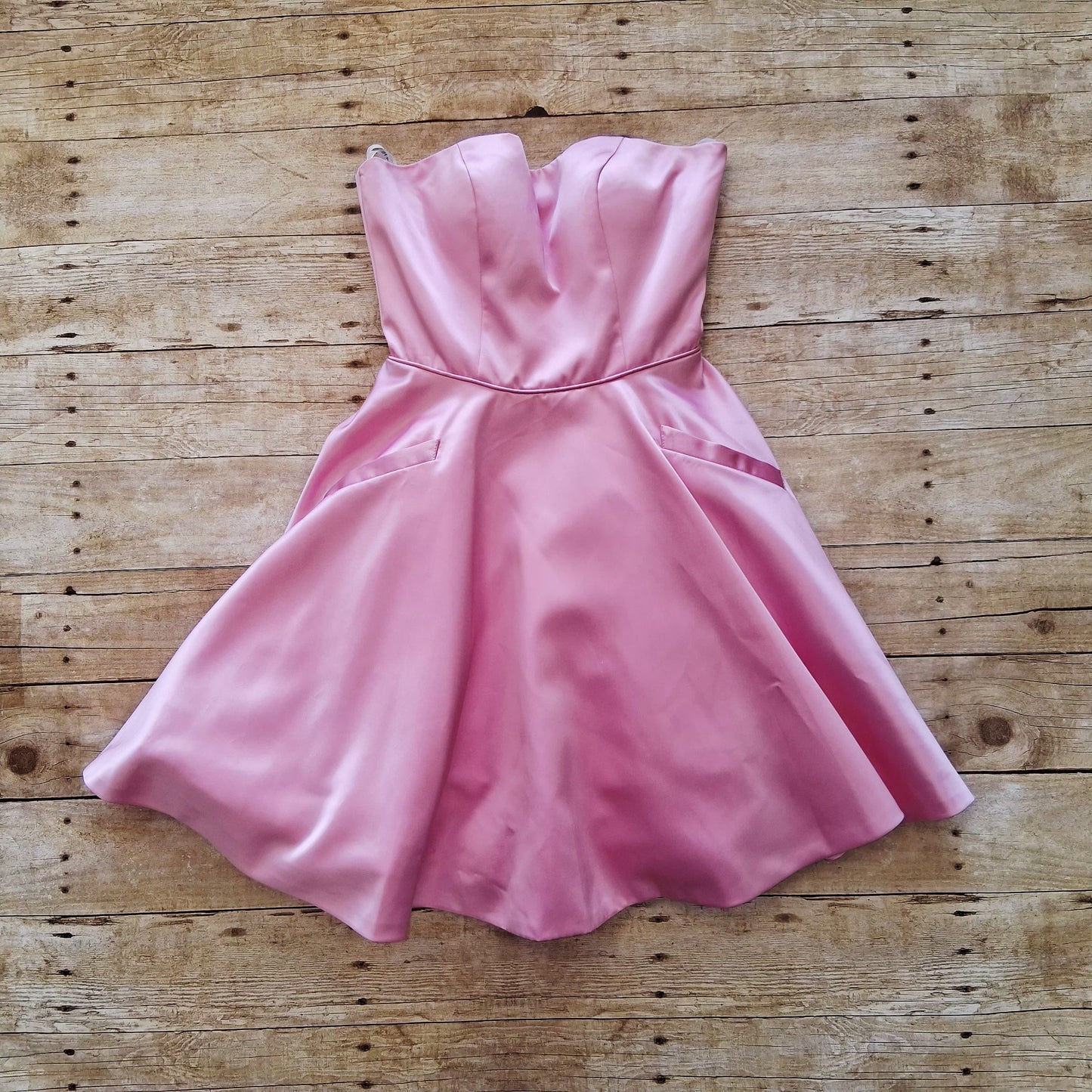 Sherri Hill pink size 0 strapless dress w/pockets