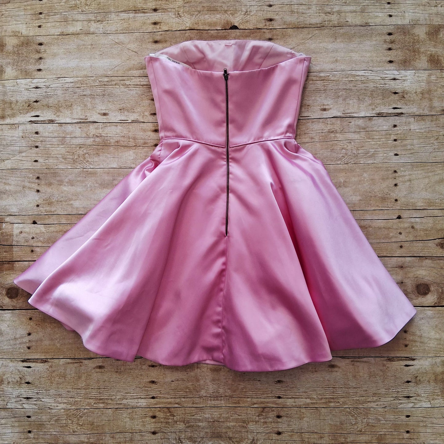 Sherri Hill pink size 0 strapless dress w/pockets