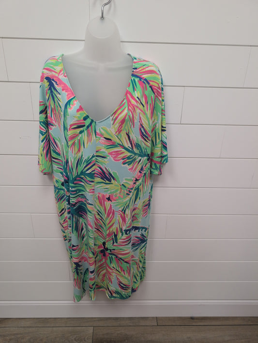 Lilly Pulitzer Large Lindley Caftan Dress in a colorful multi-island time print