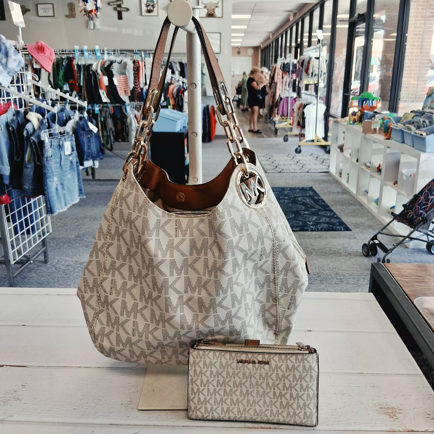 Michael Kors signature hobo and wallet
