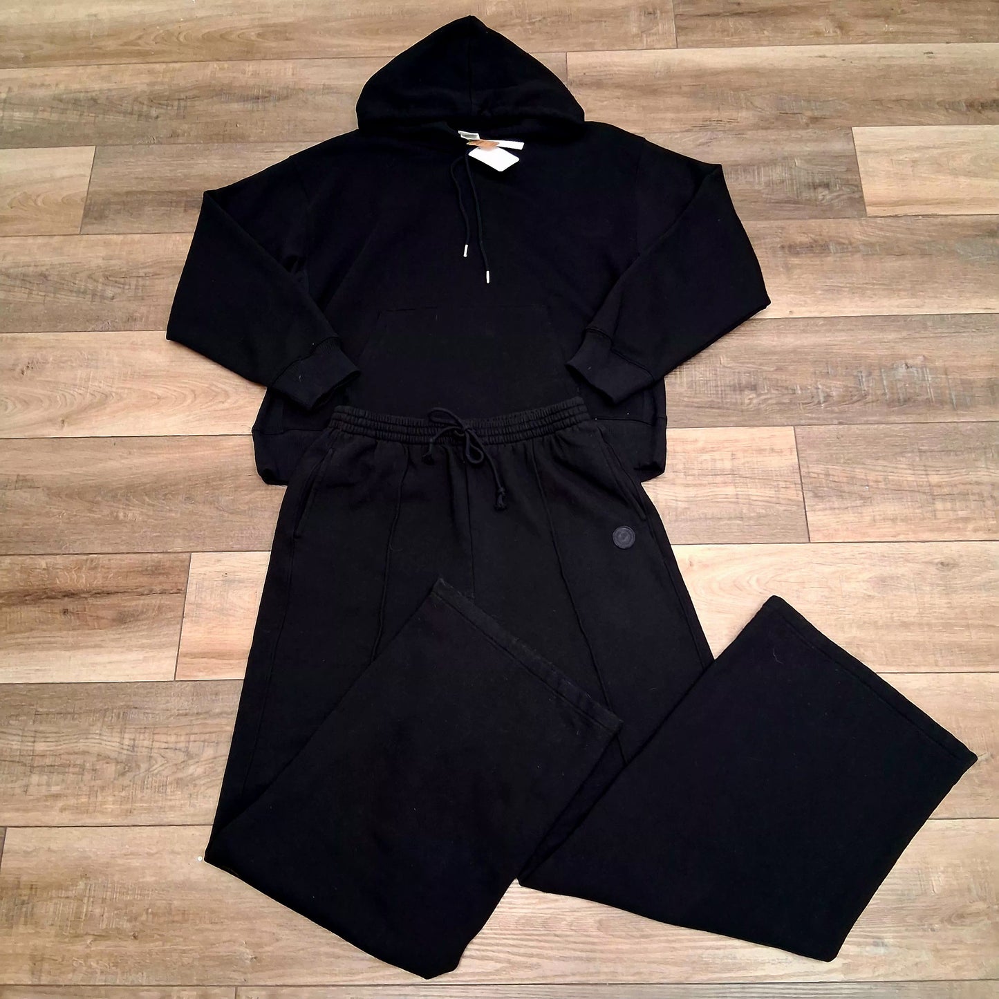 VS Pink large hoodie/sweatpant set black